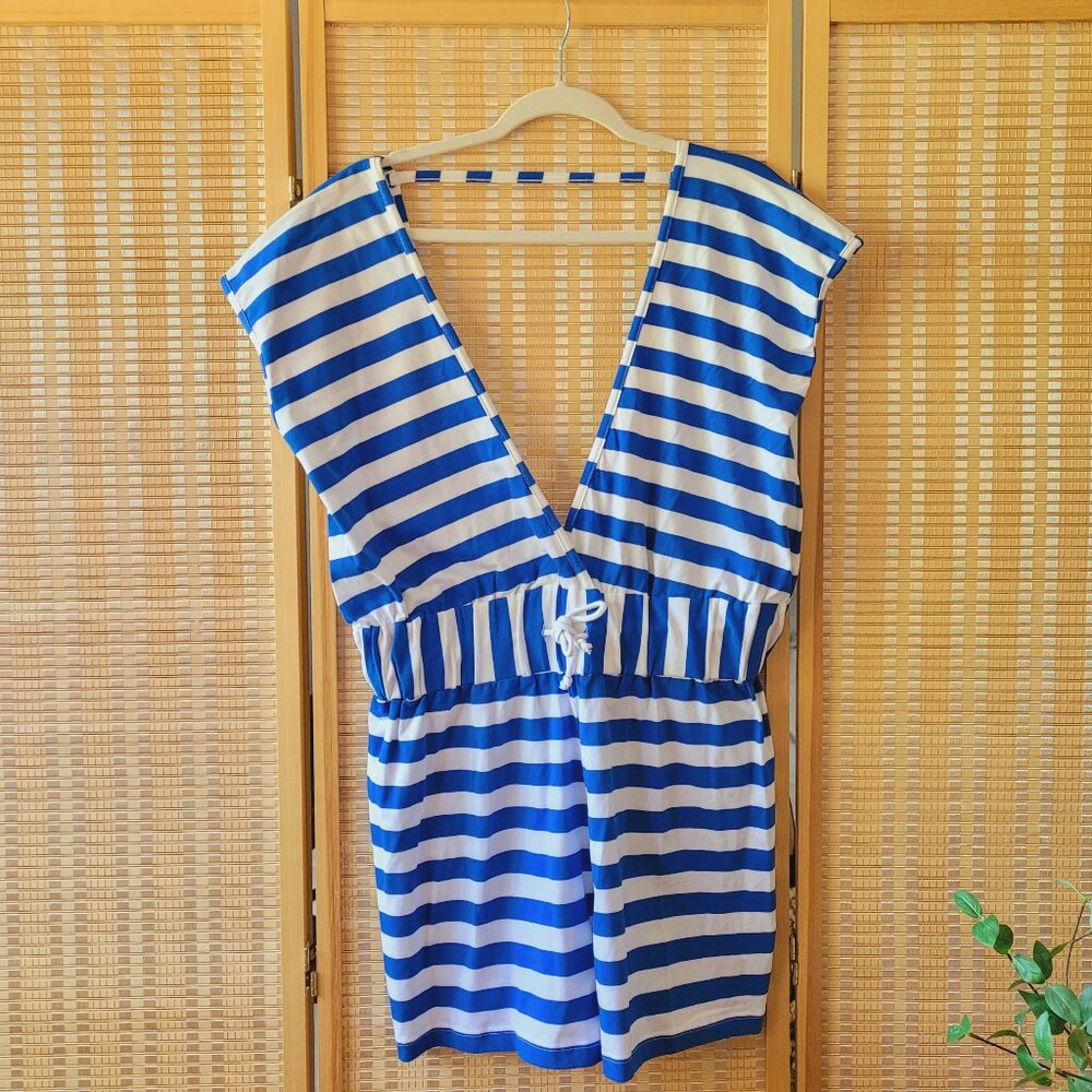 VENUS Striped Deep V Romper